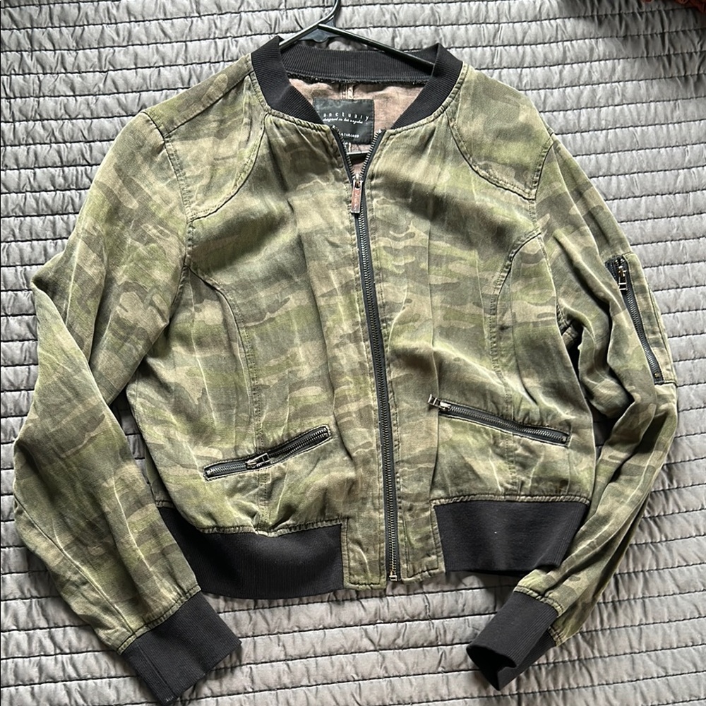 Sanctuary Camouflage Bomber Jacket